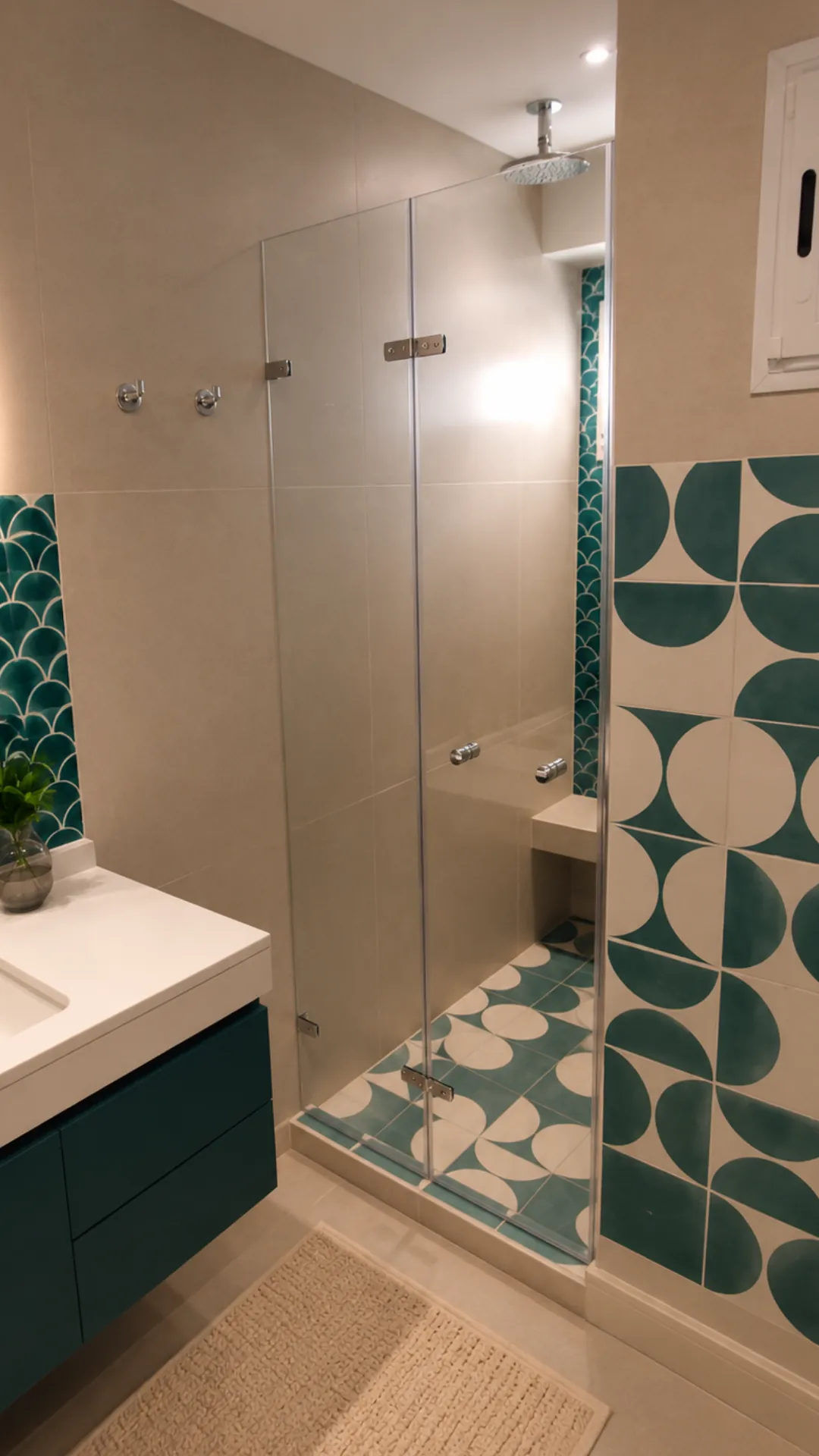 Mampara Flex de vidrio templado en ducha